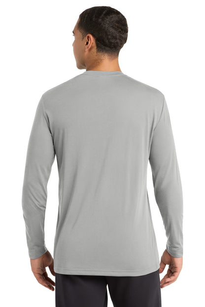 Silver Sport-Tek Long Sleeve PosiCharge Competitor Cotton Touch Tee. ST450LS plain