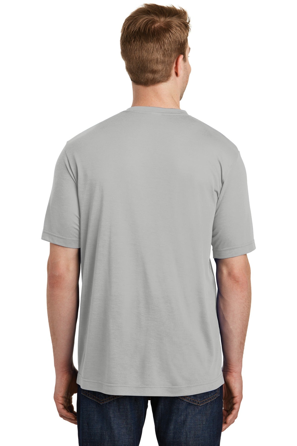 Silver Sport-Tek PosiCharge Competitor Cotton Touch Tee. ST450 plain