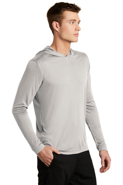 Silver Sport-Tek PosiCharge Competitor Hooded Pullover. ST358 plain