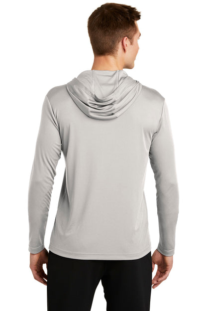 Silver Sport-Tek PosiCharge Competitor Hooded Pullover. ST358 plain