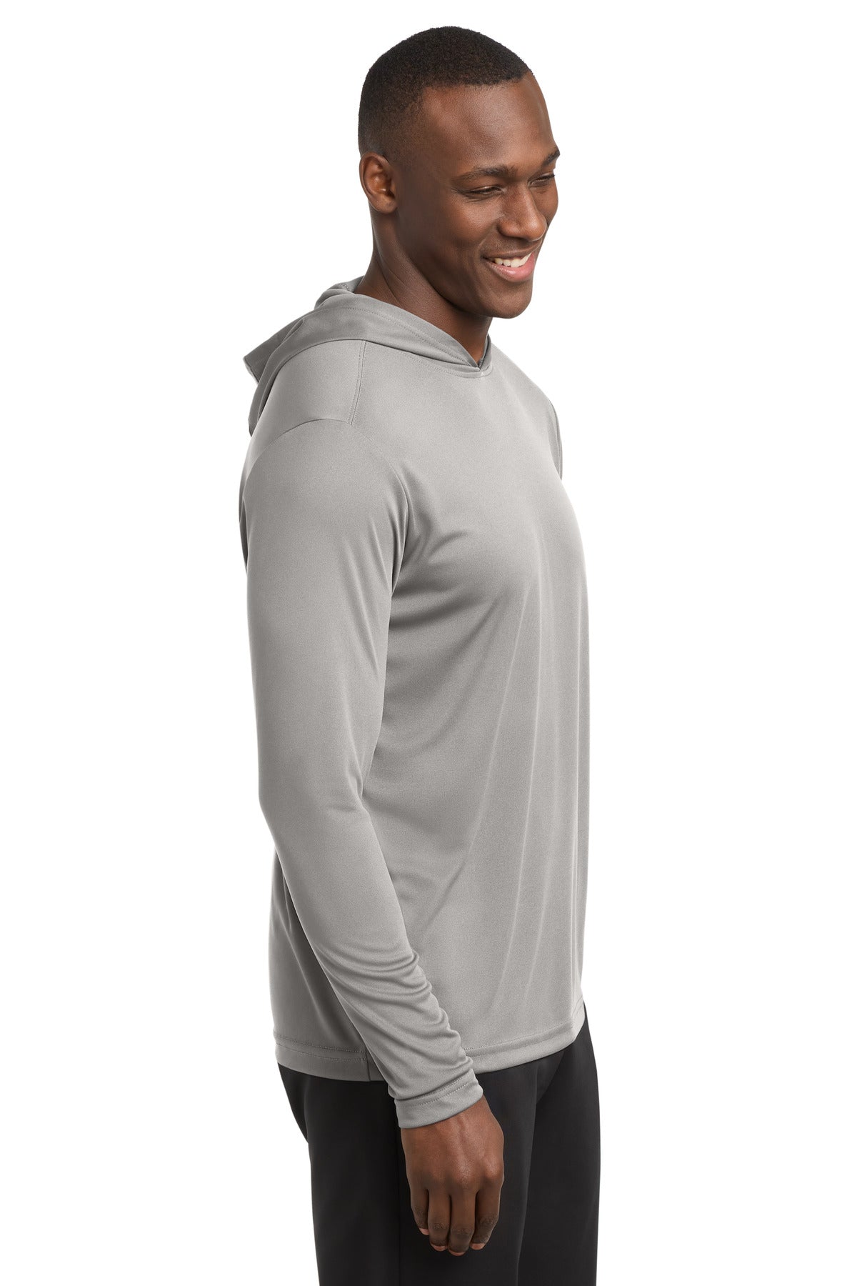 Silver Sport-Tek PosiCharge Competitor Hooded Pullover. ST358 plain