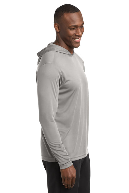 Silver Sport-Tek PosiCharge Competitor Hooded Pullover. ST358 plain