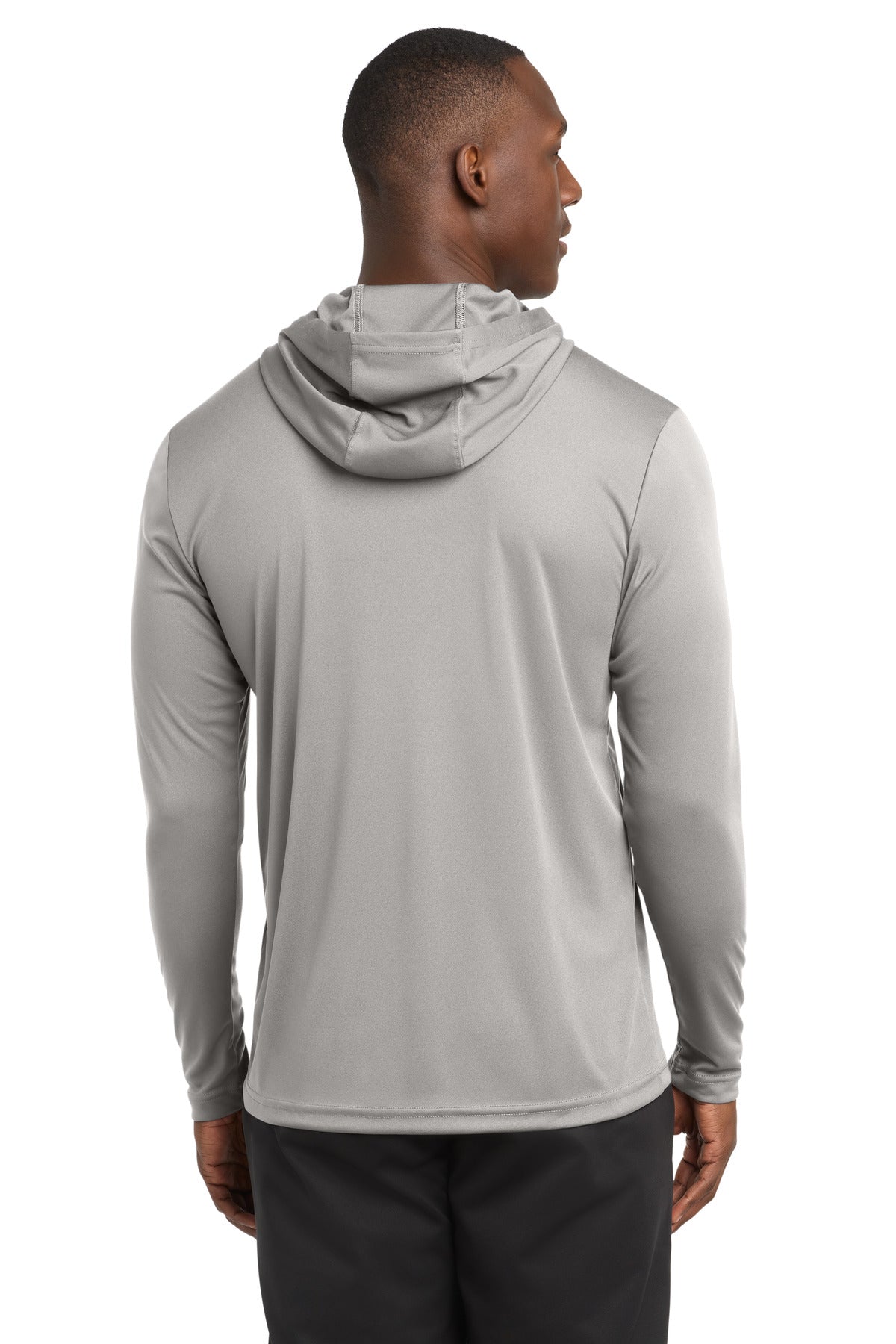 Silver Sport-Tek PosiCharge Competitor Hooded Pullover. ST358 plain