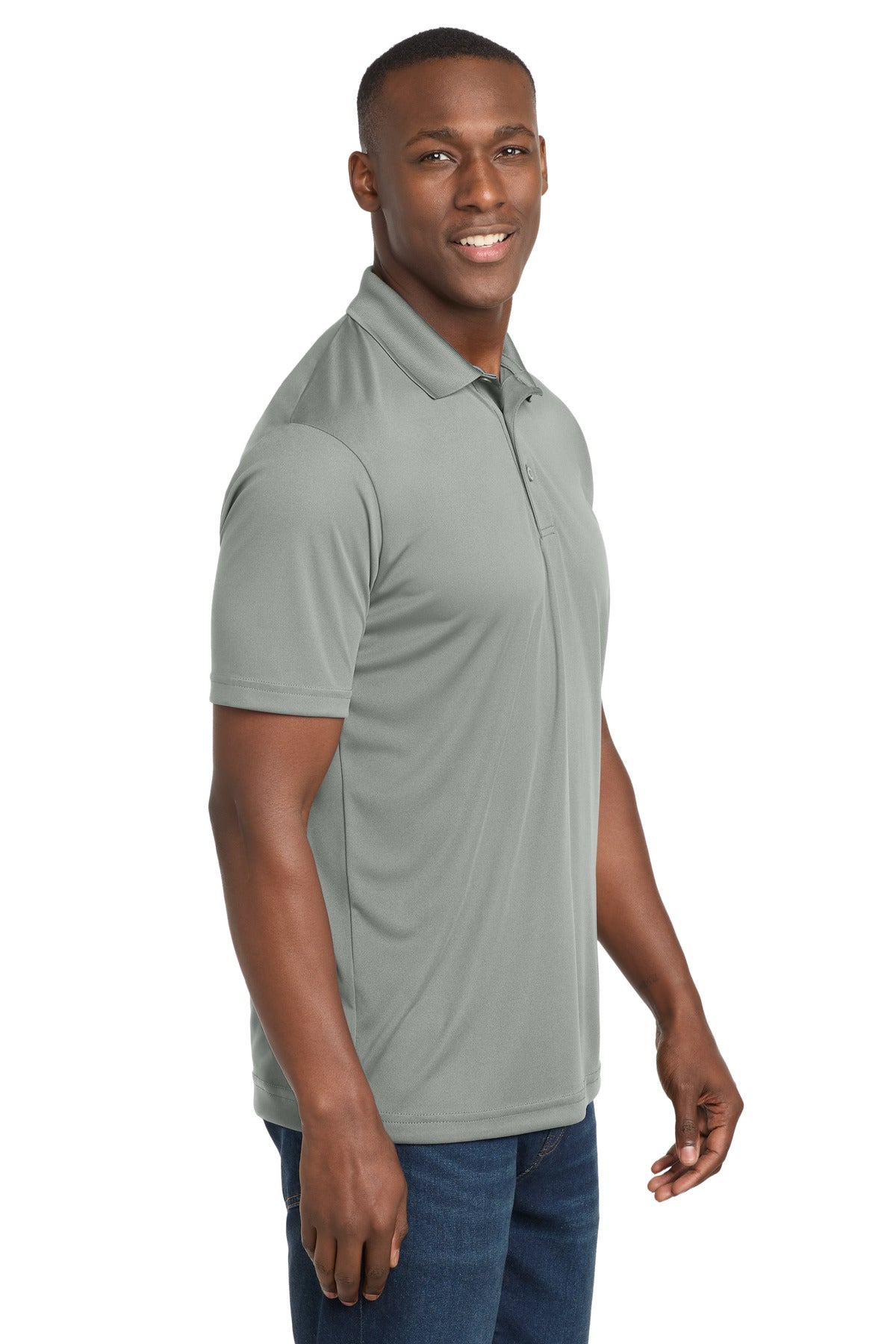 Silver Sport-Tek PosiCharge Competitor Polo. ST550 plain