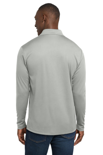 Silver Sport-Tek PosiCharge RacerMesh Long Sleeve Polo. ST640LS plain