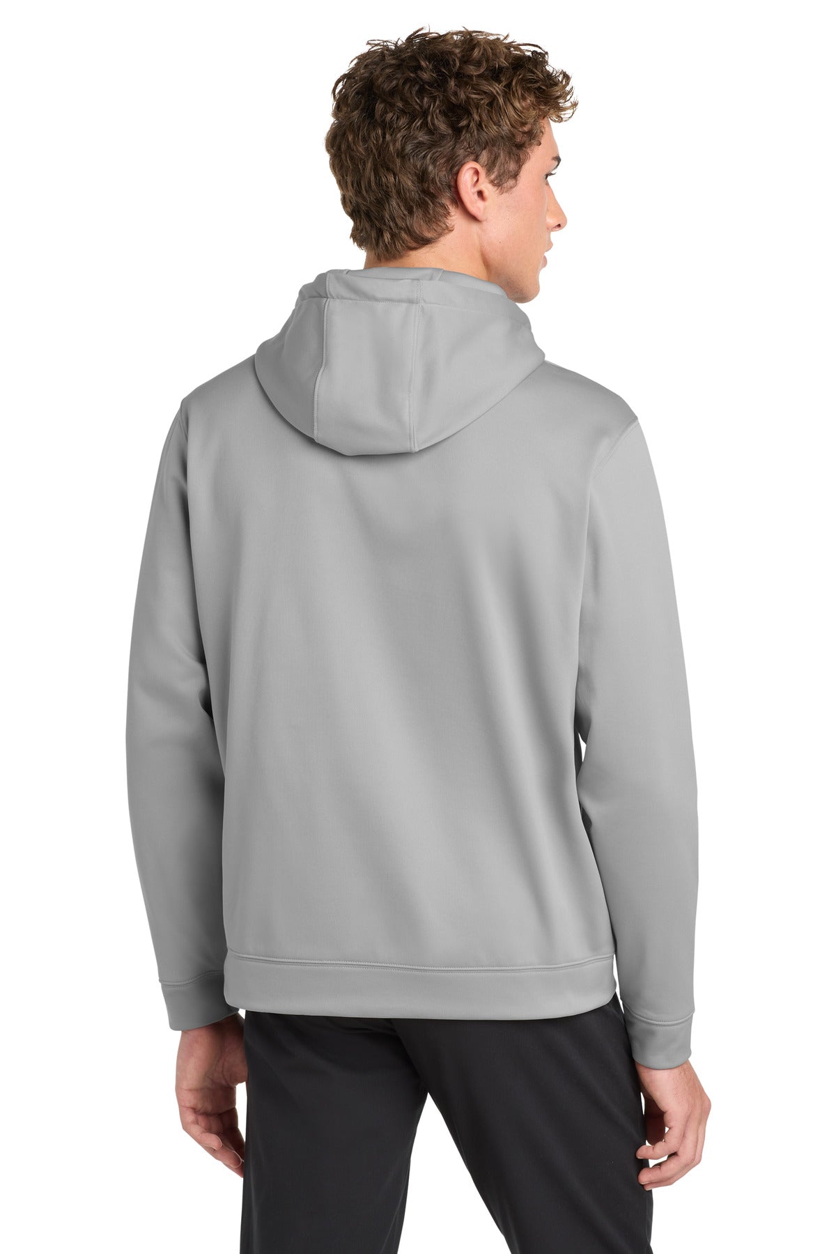 Silver Sport-Tek Sport-Wick Fleece Hooded Pullover. F244 plain