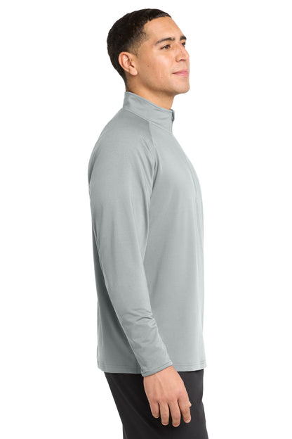 Silver Sport-Tek Sport-Wick Stretch 1/4-Zip Pullover. ST850