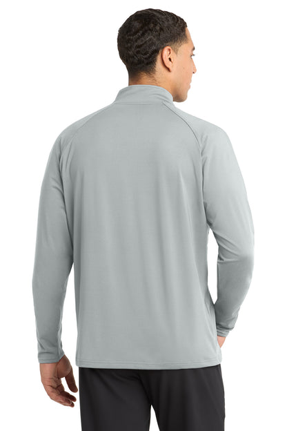 Silver Sport-Tek Sport-Wick Stretch 1/4-Zip Pullover. ST850