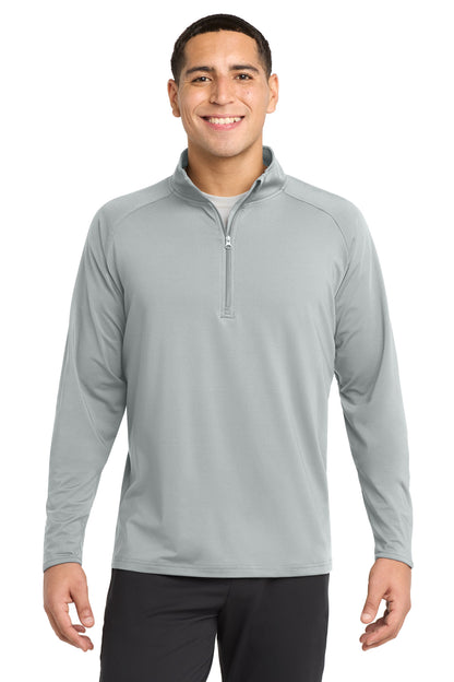 Silver Sport-Tek Sport-Wick Stretch 1/4-Zip Pullover. ST850