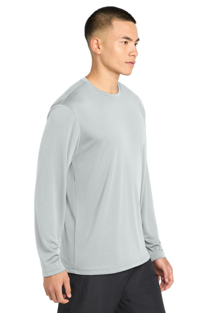 Silver Sport-Tek Tall Long Sleeve PosiCharge Competitor Tee. TST350LS plain