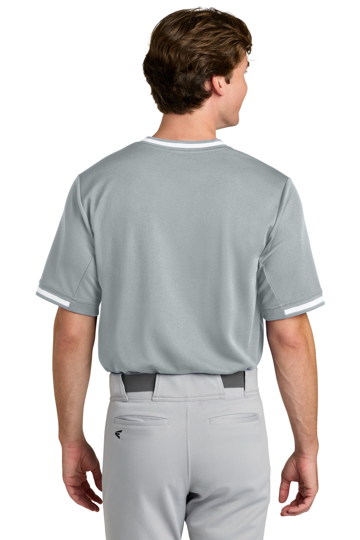 Silver Sport-Tek Tough Mesh V-Neck Baseball Jersey ST221 plain
