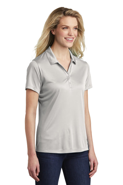 Silver Sport-Tek Women's PosiCharge Competitor Polo. LST550 plain
