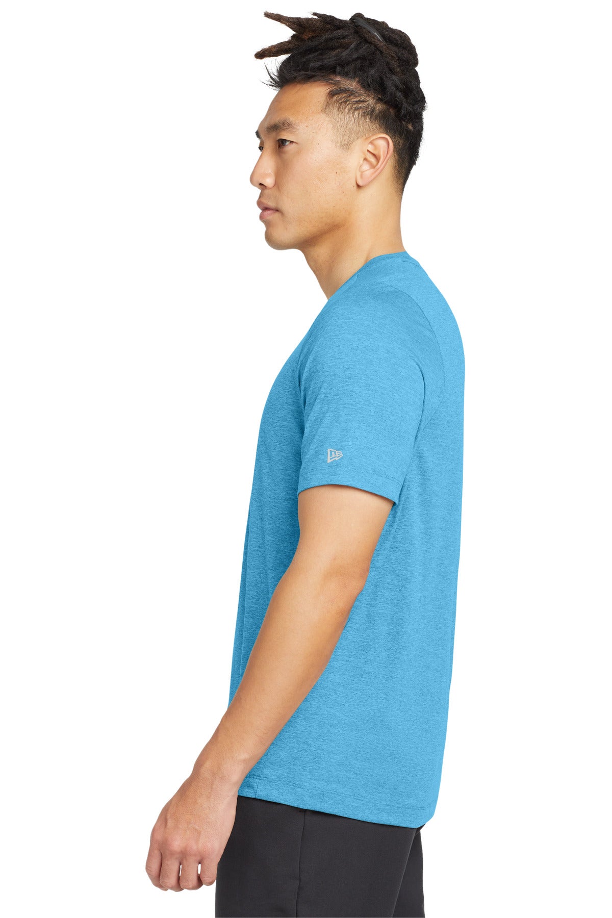 Sky Blue New Era Series Performance Crew Tee. NEA200 plain