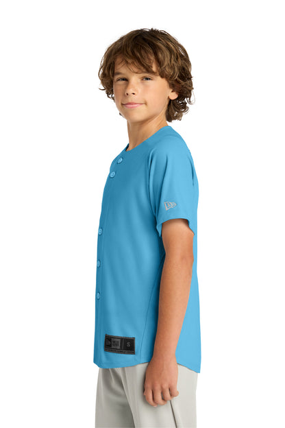 Sky Blue New Era Youth Diamond Era Full-Button Jersey. YNEA220