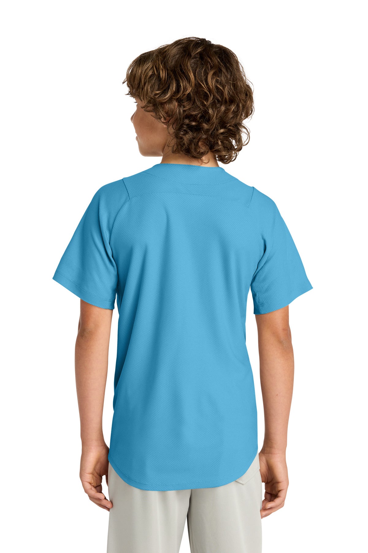 Sky Blue New Era Youth Diamond Era Full-Button Jersey. YNEA220