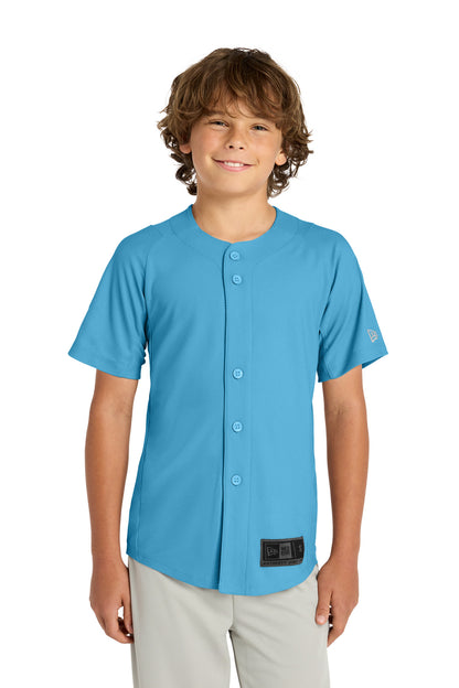 Sky Blue New Era Youth Diamond Era Full-Button Jersey. YNEA220