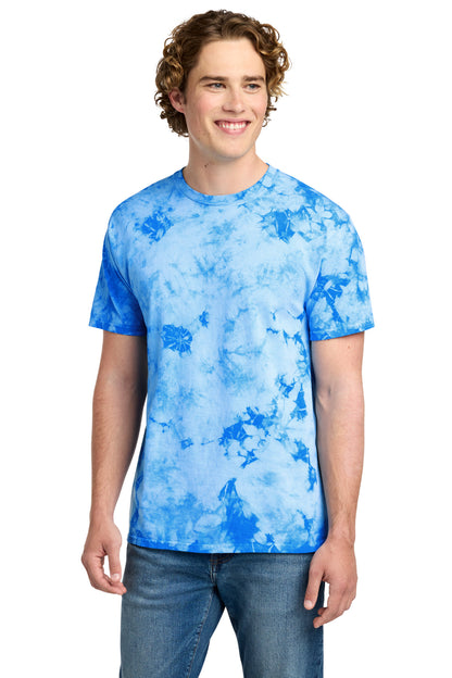 Sky Blue Port & Co Crystal Tie-Dye Tee PC145 plain