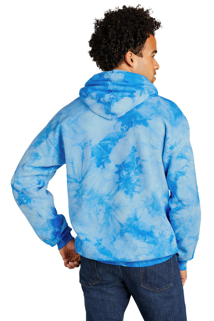 SkyBlue Port & Co Crystal Tie-Dye Pullover Hoodie PC144 plain