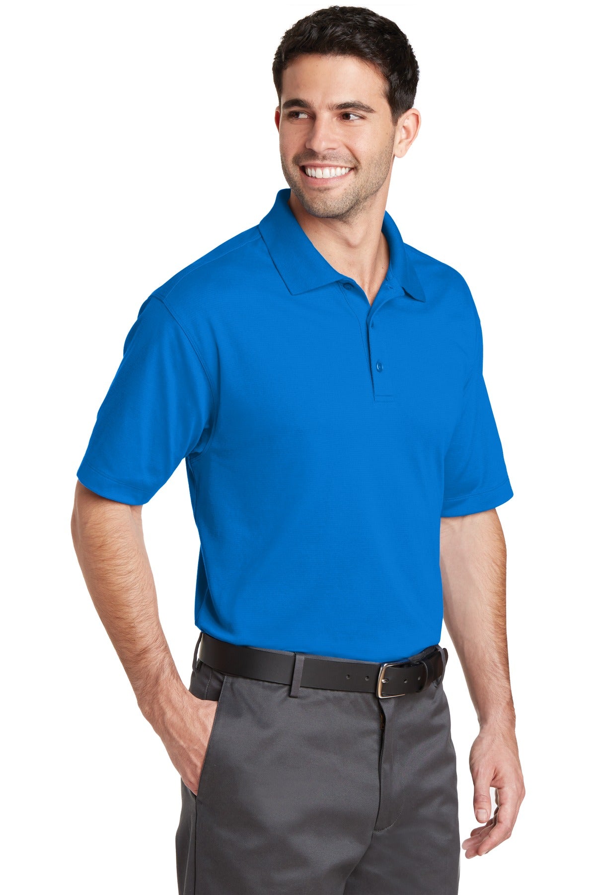Skydiver Blue Port Authority Rapid Dry Mesh Polo. K573 plain