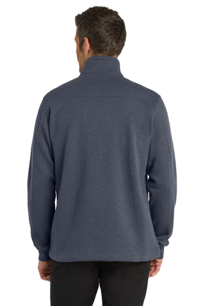 Slate Grey Port Authority Slub Fleece 1/4-Zip Pullover. F295 plain