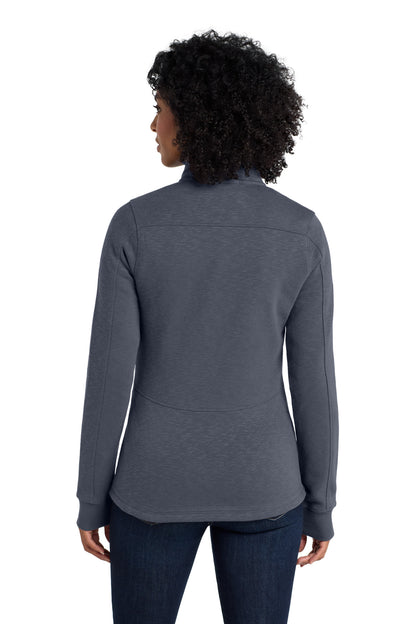 Slate Grey Port Authority Women's Slub Fleece Full-Zip Jacket. L293 plain