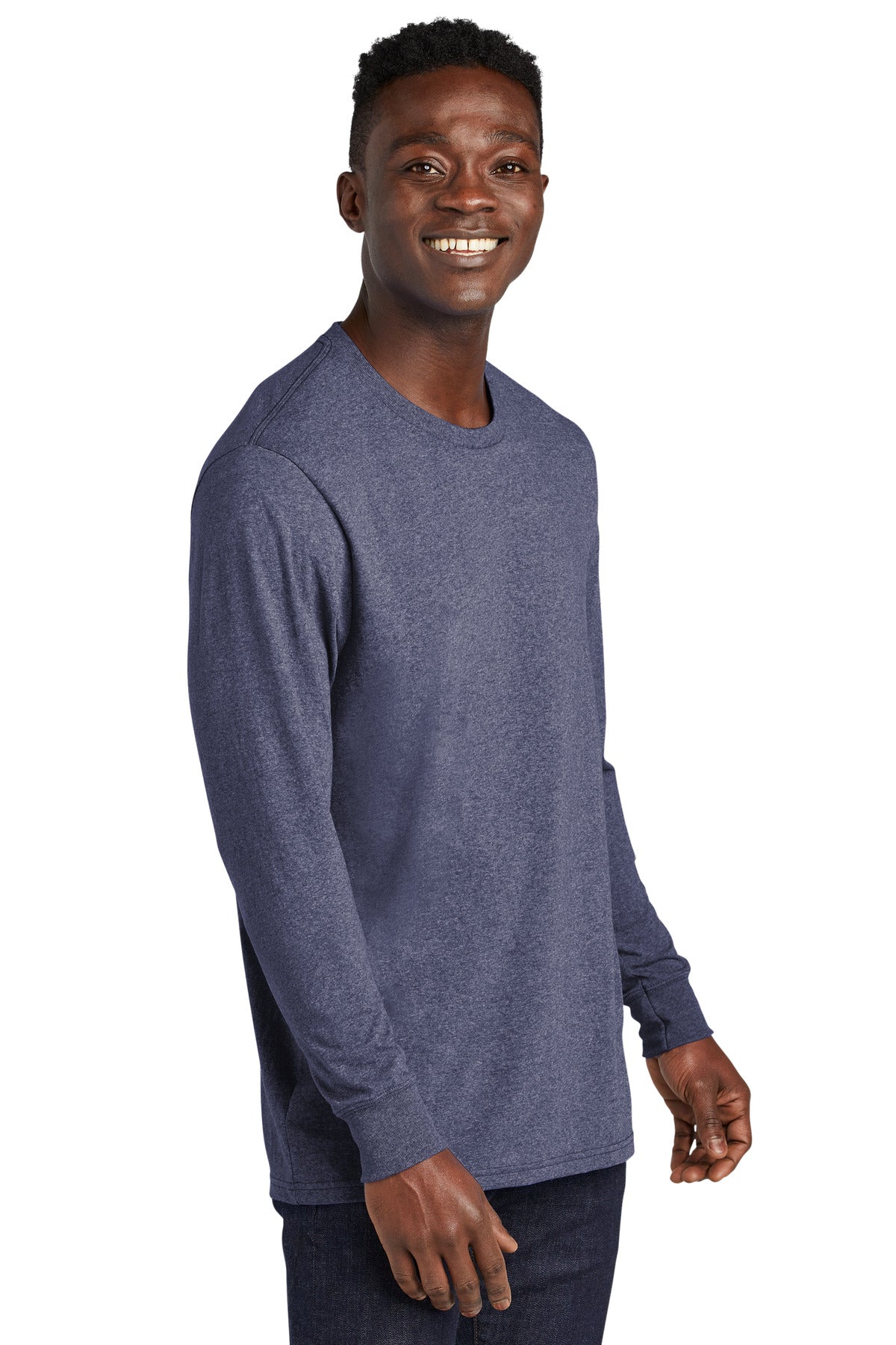 SlvgdNvyHt Allmade Unisex Long Sleeve Recycled Blend Tee AL6204 plain