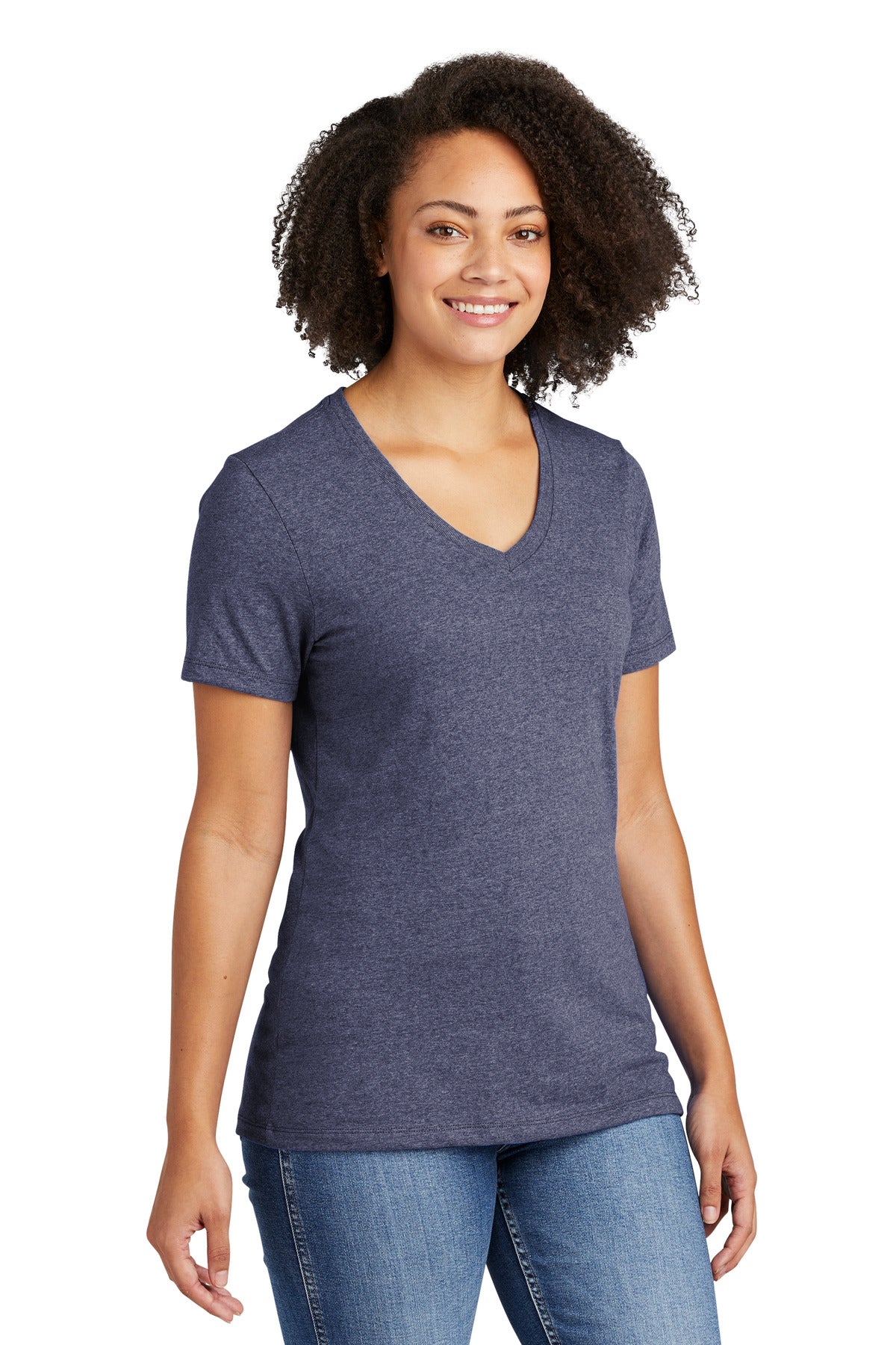 SlvgdNvyHt Allmade Women's Recycled Blend V-Neck Tee AL2303 plain