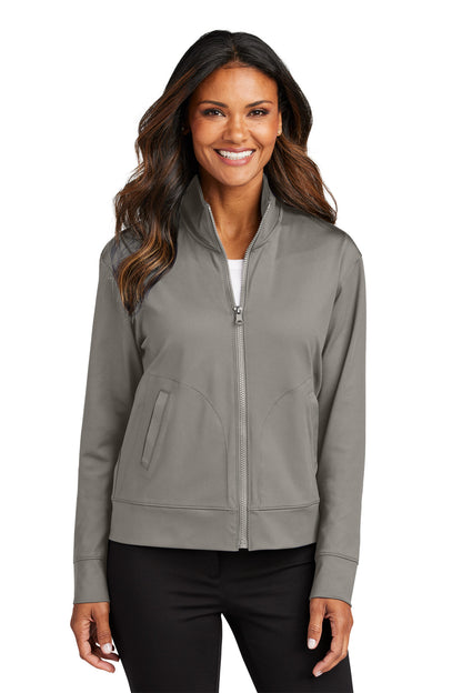SmokeGrey Port Authority Women's C-FREE Double Knit Full-Zip LK881 plain