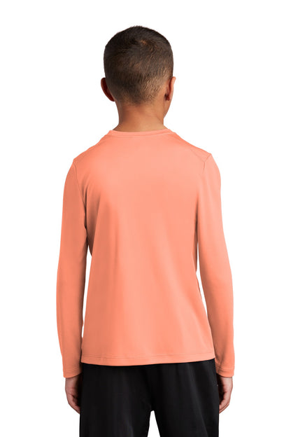 Soft Coral Sport-Tek Youth Posi-UV Pro Long Sleeve Tee. YST420LS plain