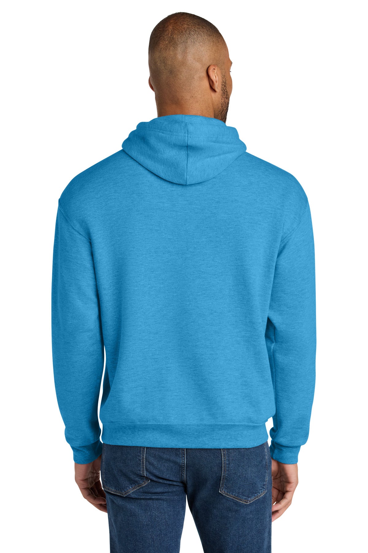 SoulBluHtr Jerzees Ultimate Unisex CVC Ring Spun Hooded Sweatshirt IC49M plain