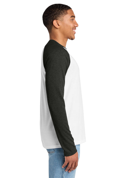 SpcBlk/BtW Allmade Unisex Tri-Blend Long Sleeve Colorblock Raglan AL6009 plain