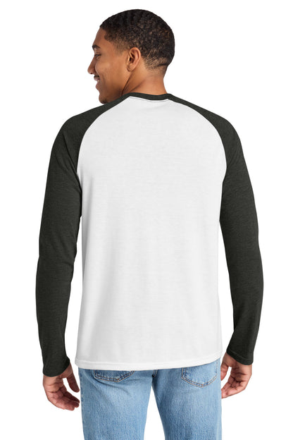 SpcBlk/BtW Allmade Unisex Tri-Blend Long Sleeve Colorblock Raglan AL6009 plain