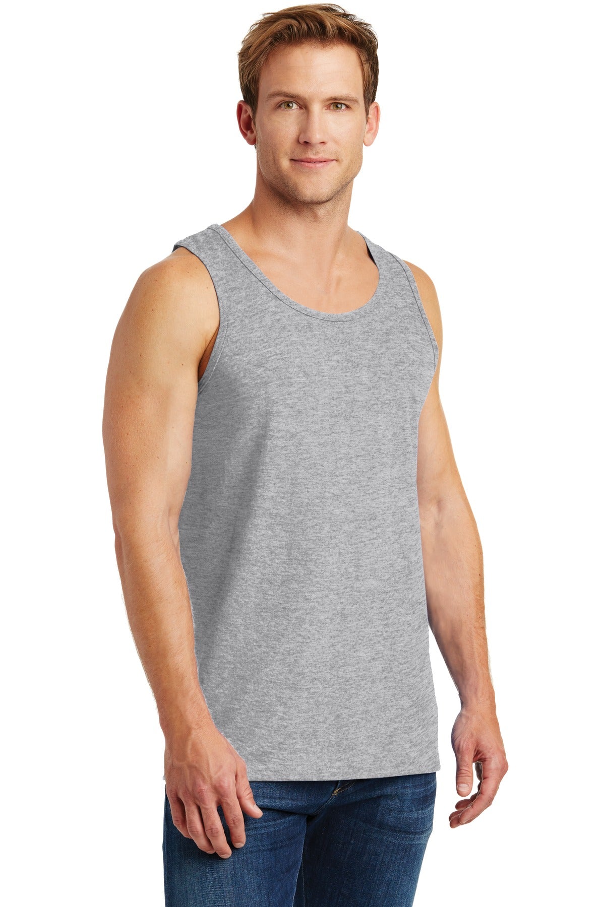 Sport Grey Gildan Heavy Cotton Tank Top. G5200 plain