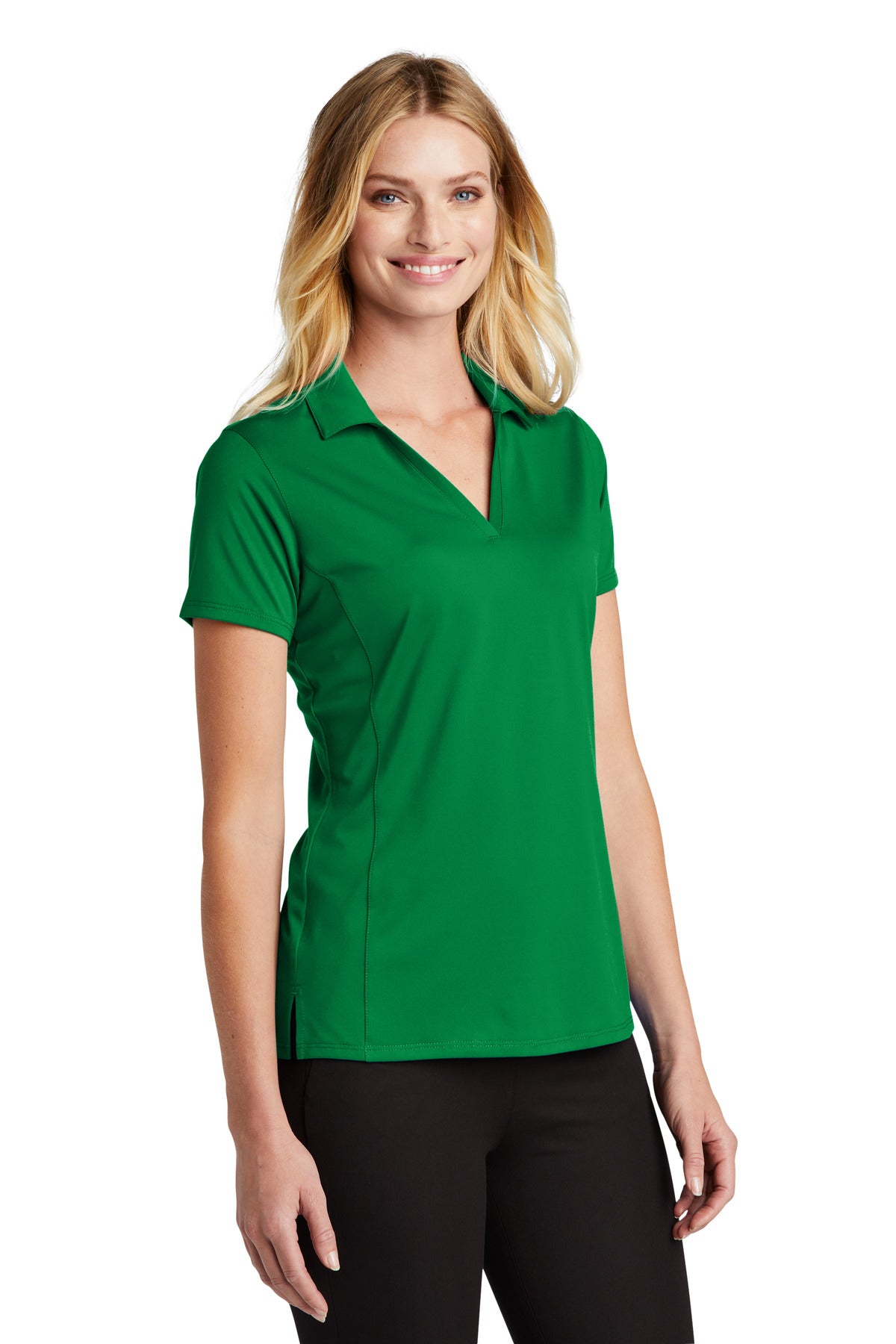 SpringGrn Port Authority Women's Performance Staff Polo LK398 plain
