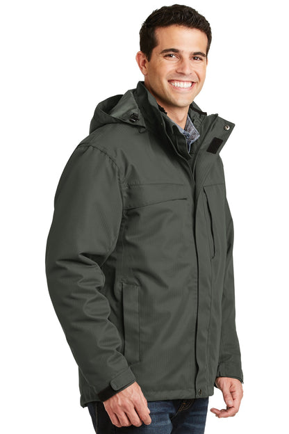 Spruce Green Port Authority Herringbone 3-in-1 Parka. J302 plain