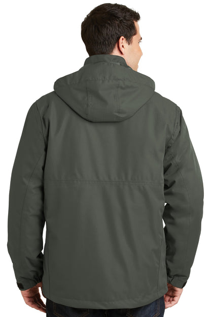Spruce Green Port Authority Herringbone 3-in-1 Parka. J302 plain