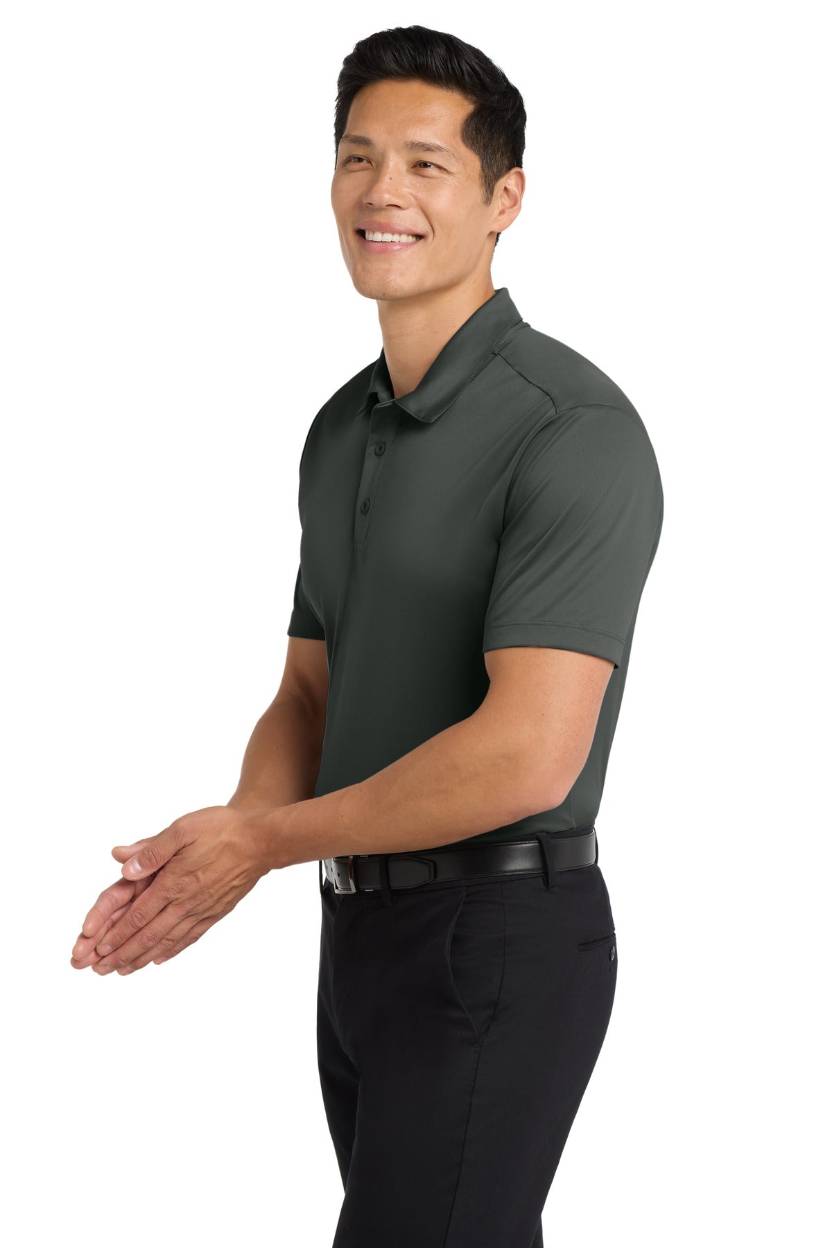 Steel Grey Port Authority Tall Silk Touch Performance Polo. TLK540 plain