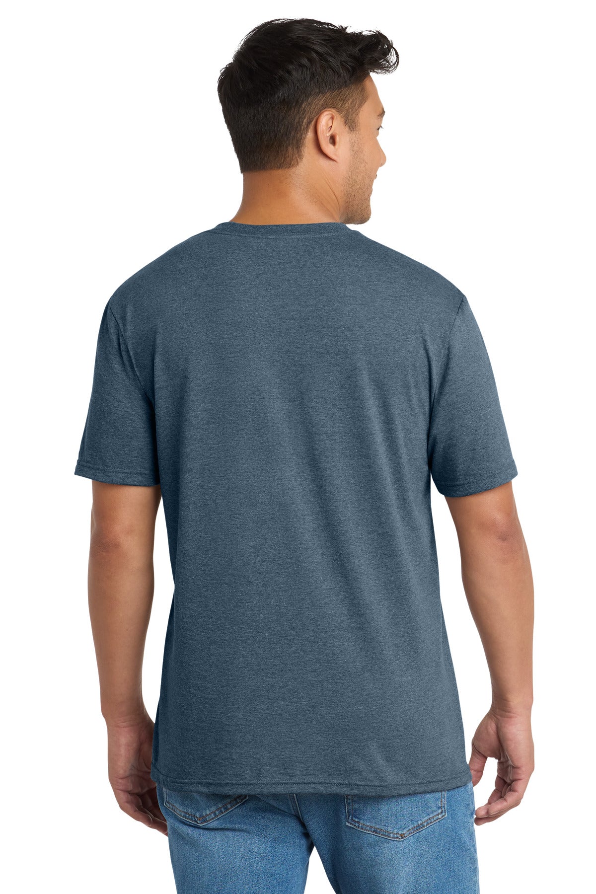 SteelBlHtr Port & Co Tri-Blend Tee. PC330 plain