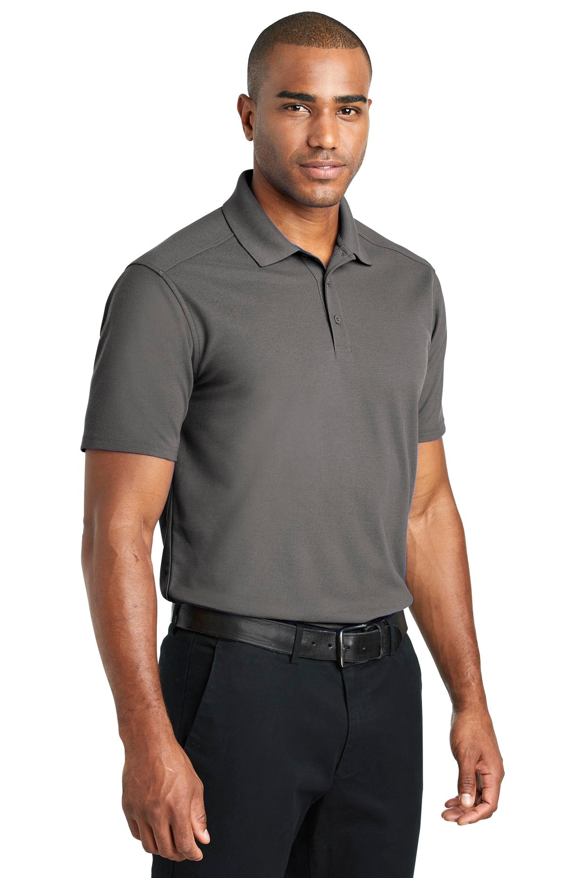 Sterling Grey Port Authority EZPerformance Pique Polo. K600 plain