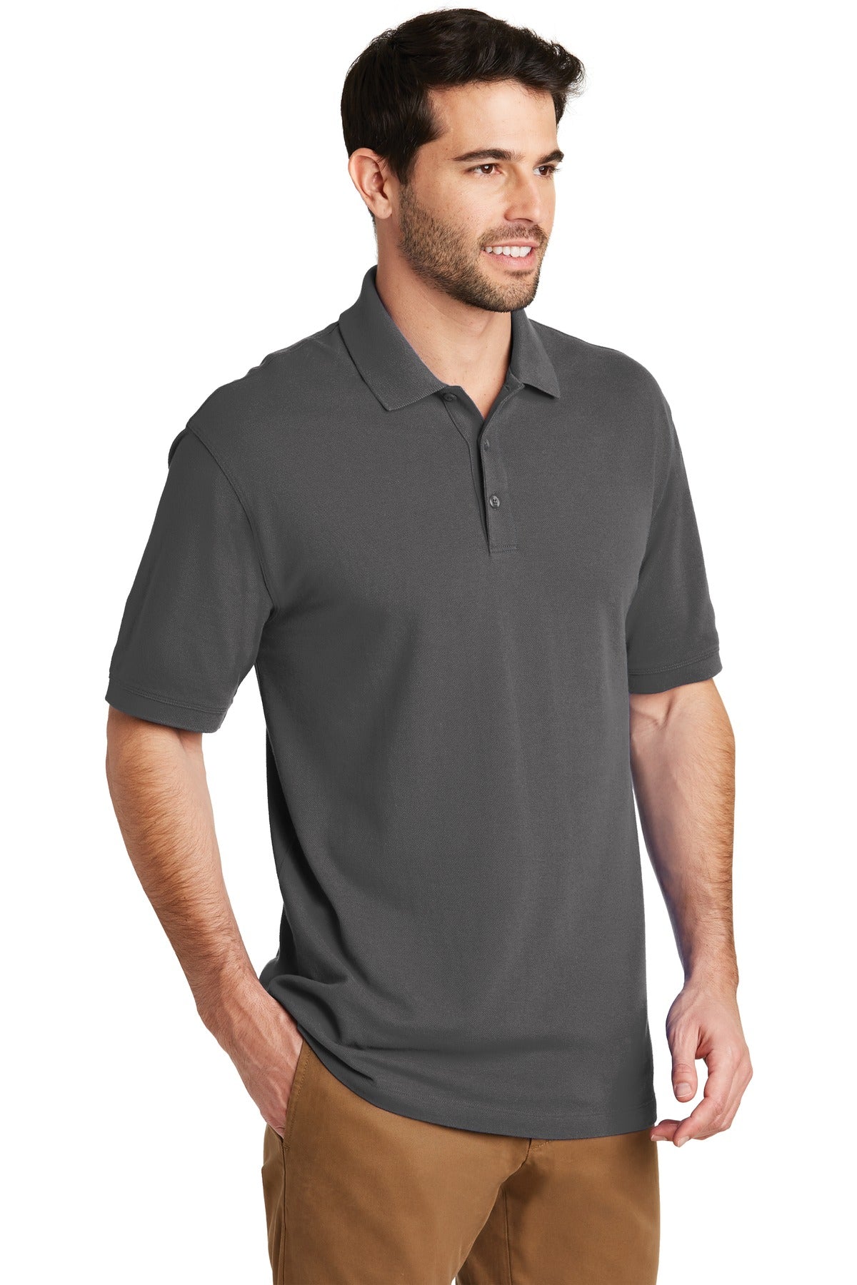 Sterling Grey Port Authority Tall EZCotton Polo TK8000 plain