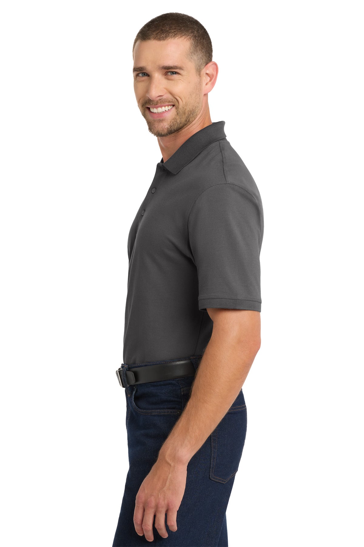 Sterling Grey Port Authority Tall EZCotton Polo TK8000 plain