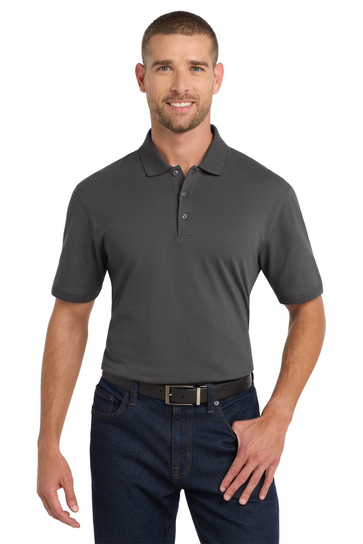 Sterling Grey Port Authority Tall EZCotton Polo TK8000 plain