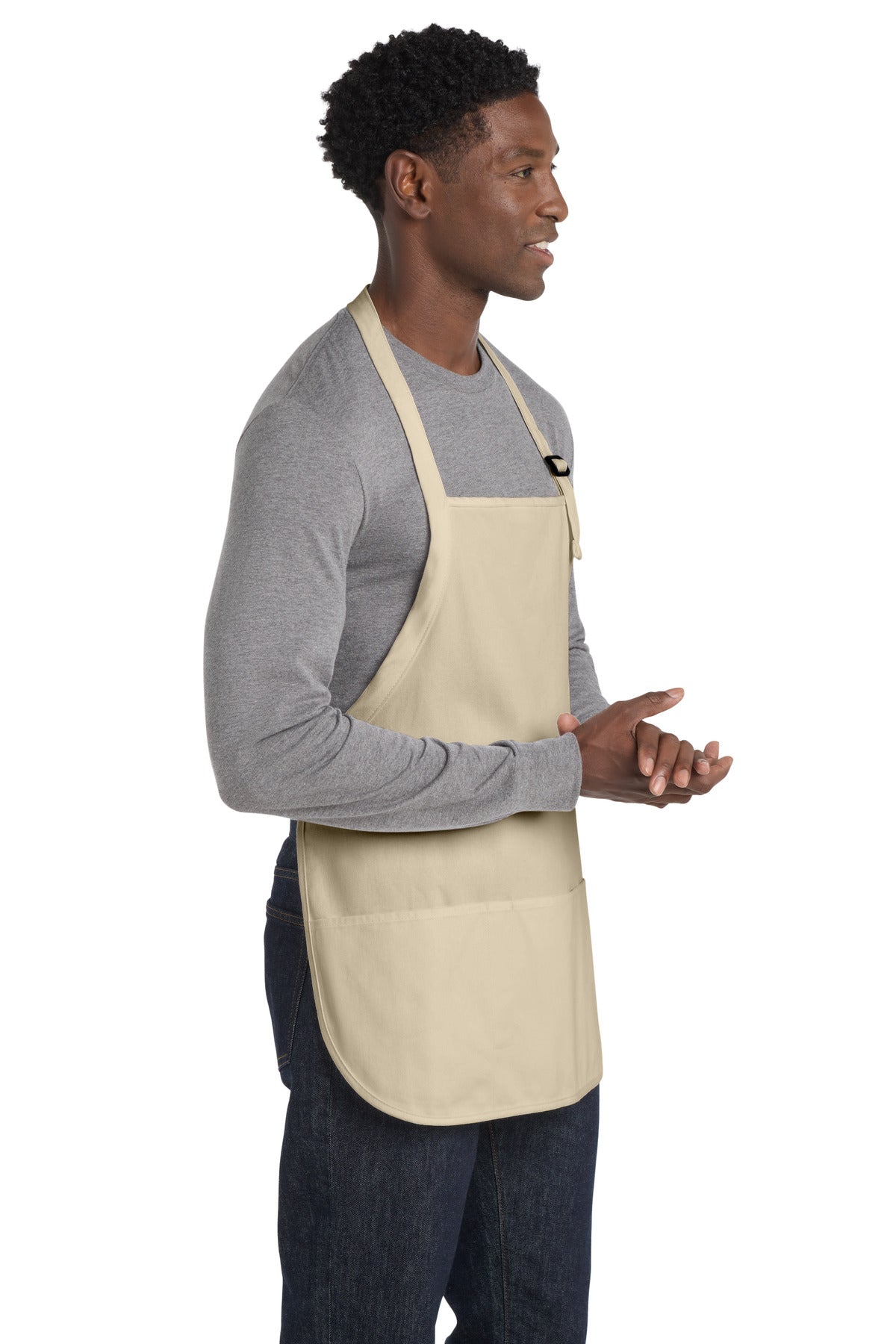 Stone Port Authority Medium-Length Apron with Pouch Pockets. A510