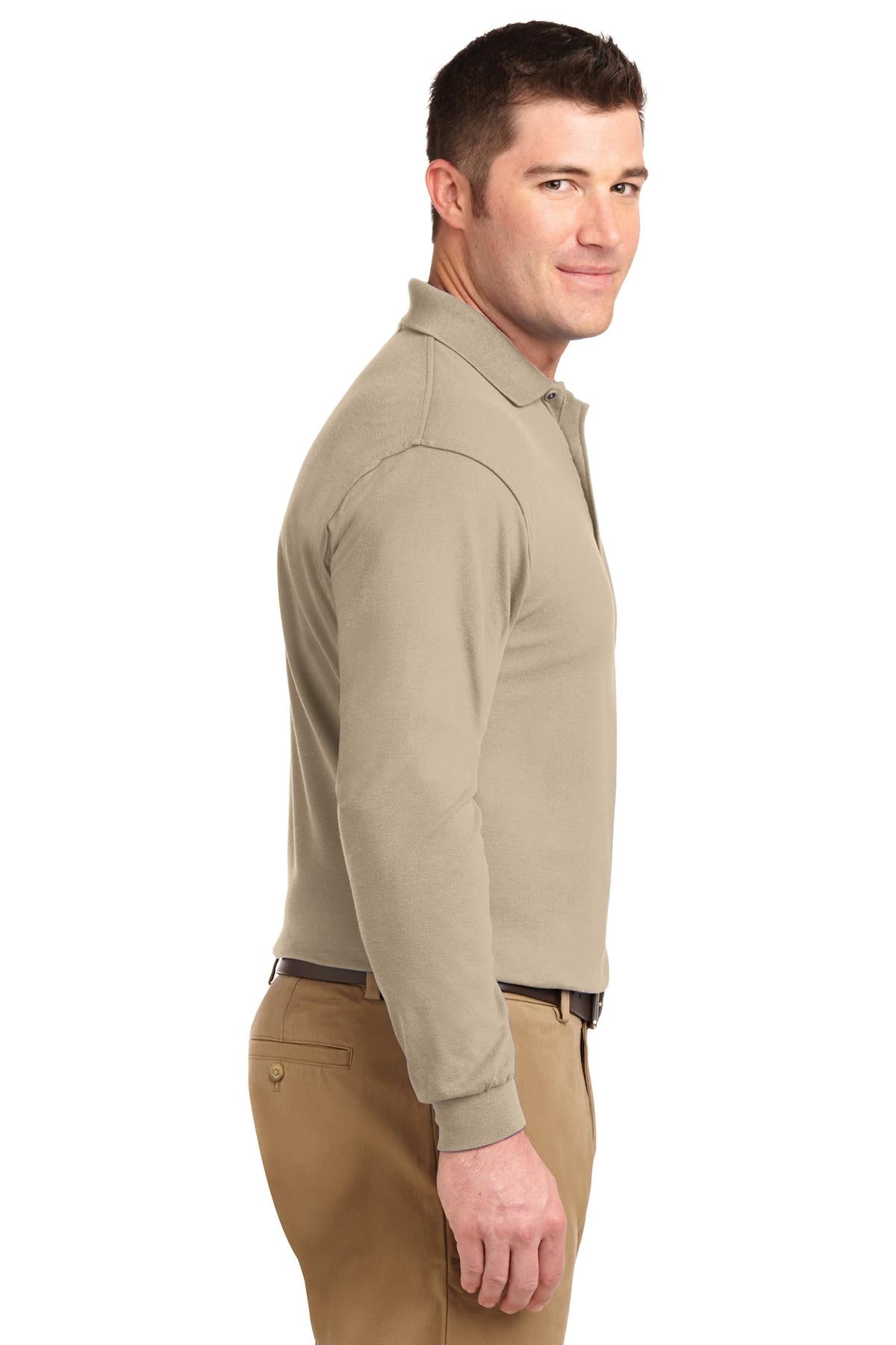 Stone Port Authority Silk Touch Long Sleeve Polo. K500LS plain