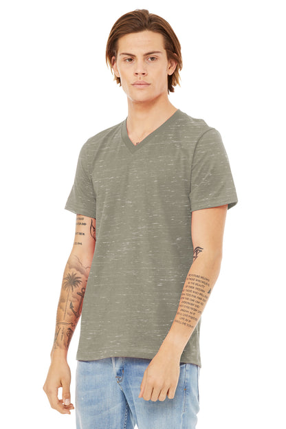 StoneMrbl BELLA+CANVAS Unisex Textured Jersey V-Neck Tee BC3655 plain
