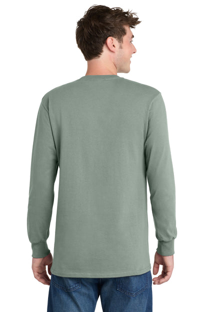 Stonewash Gree Port & Co Long Sleeve Essential Tee. PC61LS plain