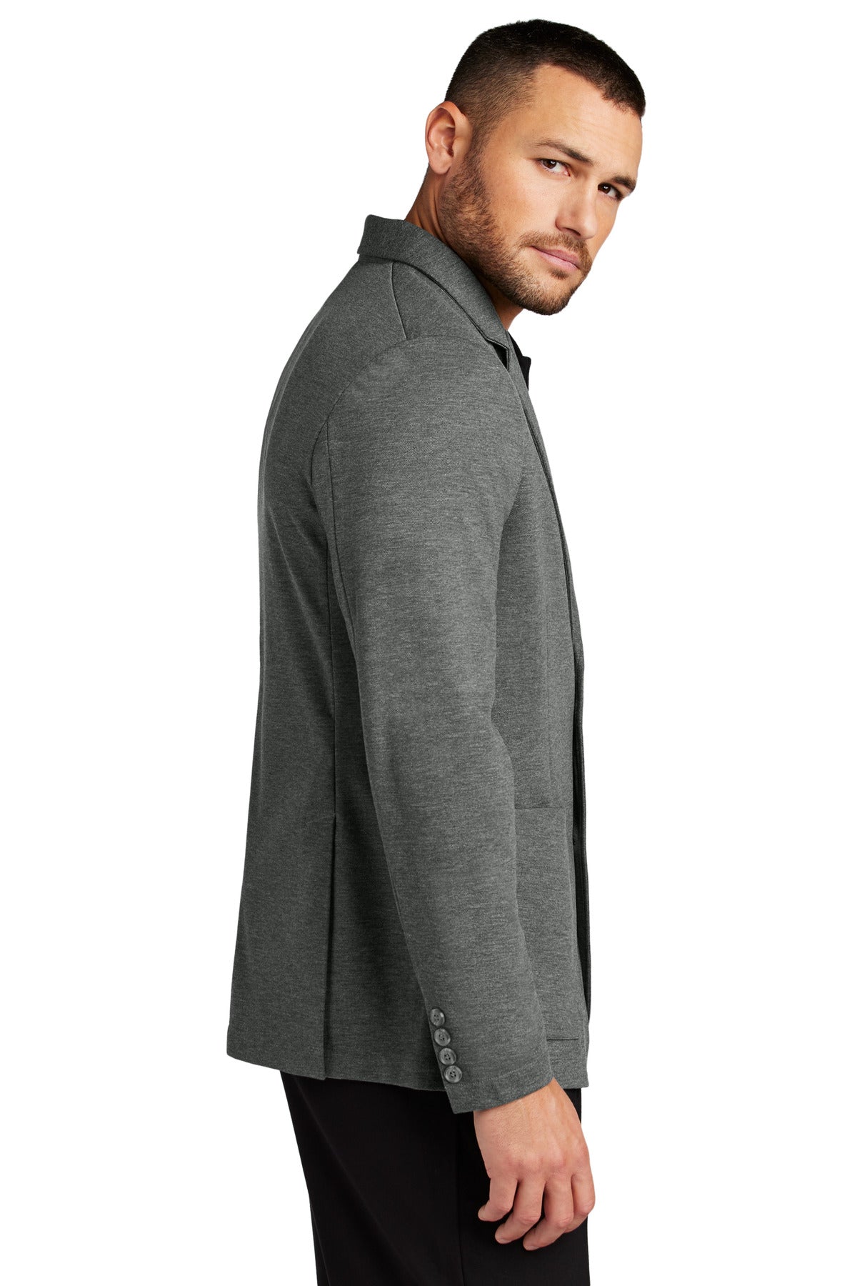 StrmGryHtr Mercer+Mettle Relaxed Knit Blazer MM3030 plain