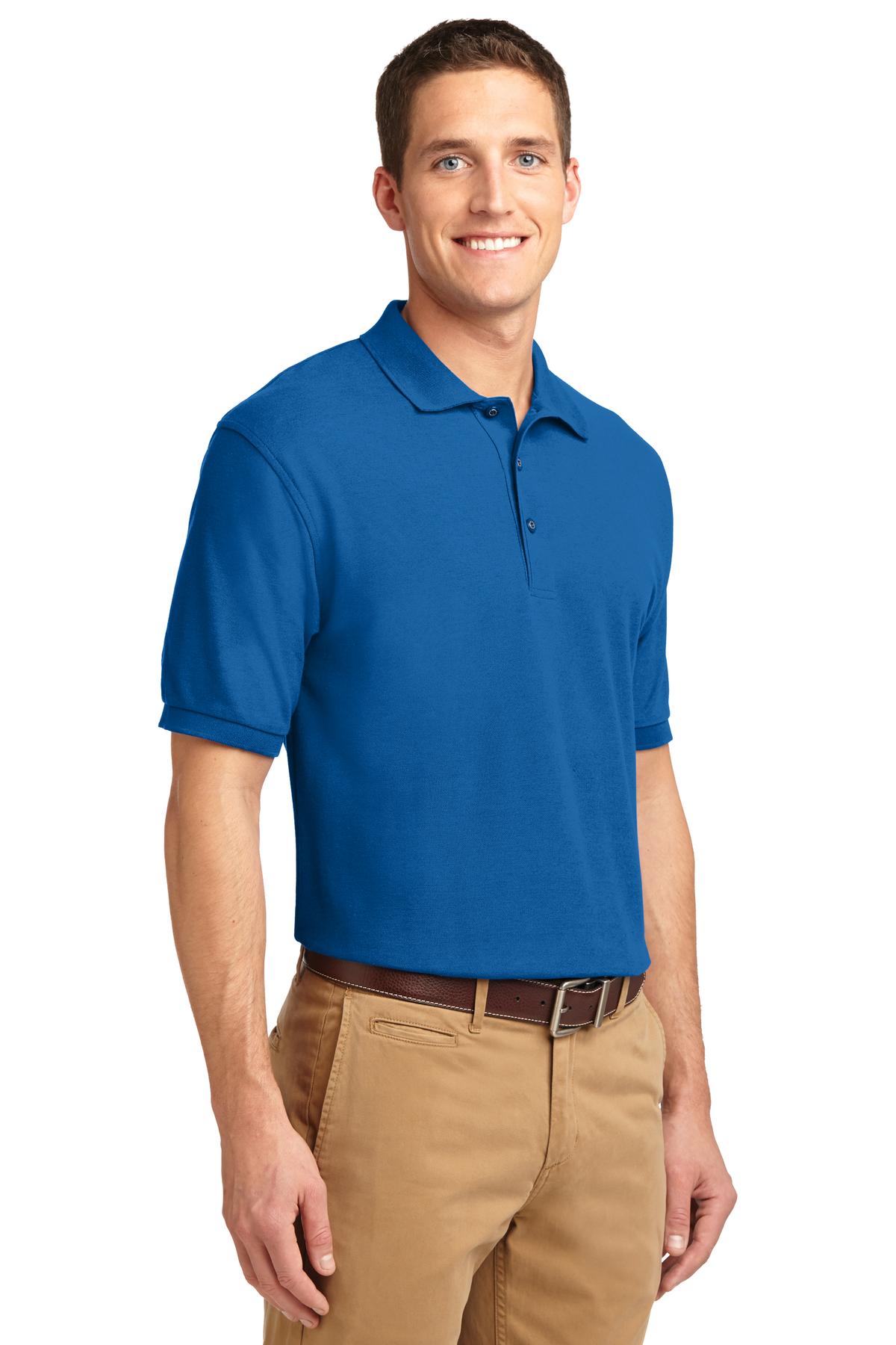 Strong Blue Port Authority Silk Touch Polo K500 plain