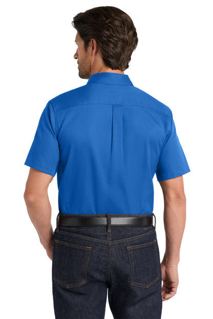 StrongBlue Port Authority Short Sleeve SuperPro React Twill Shirt. W809 plain