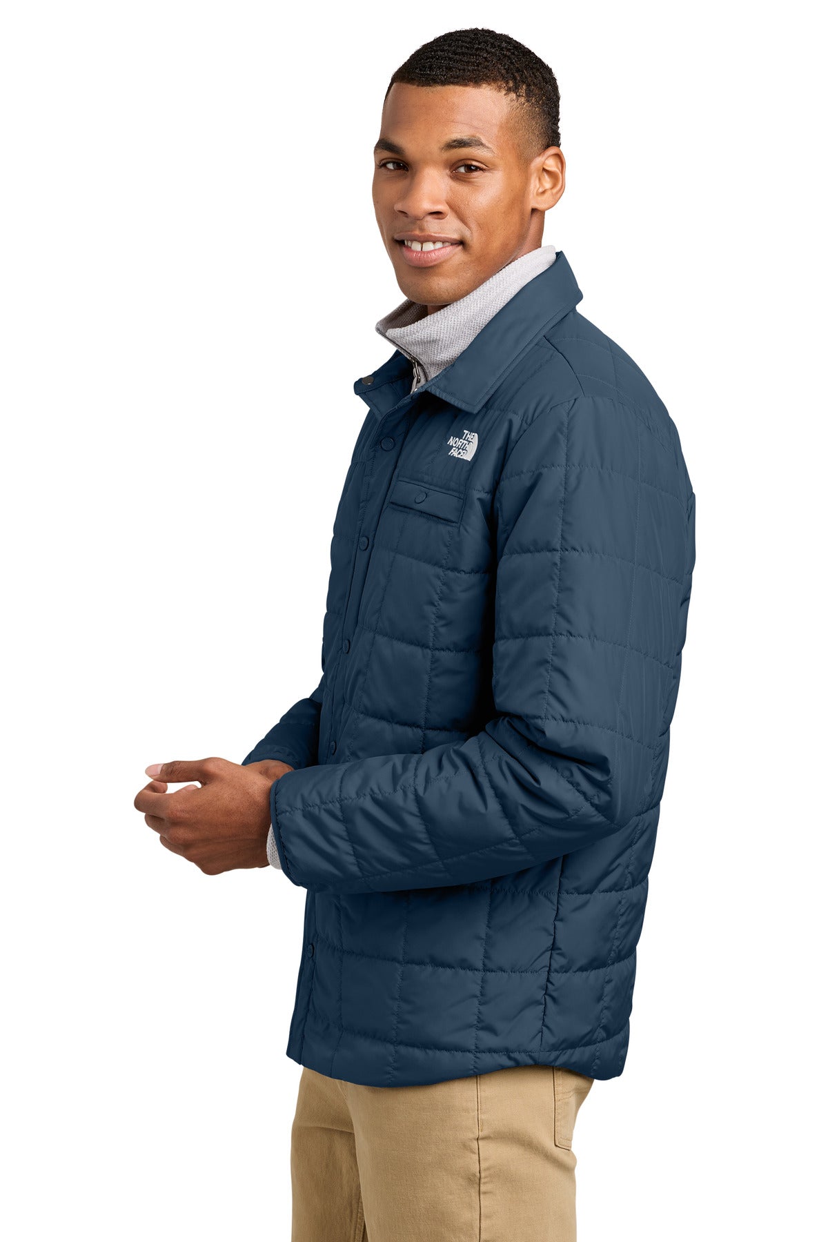 SummitNavy The North Face Iron Drift Quilted Shirt Jacket NF0A8JEX plain